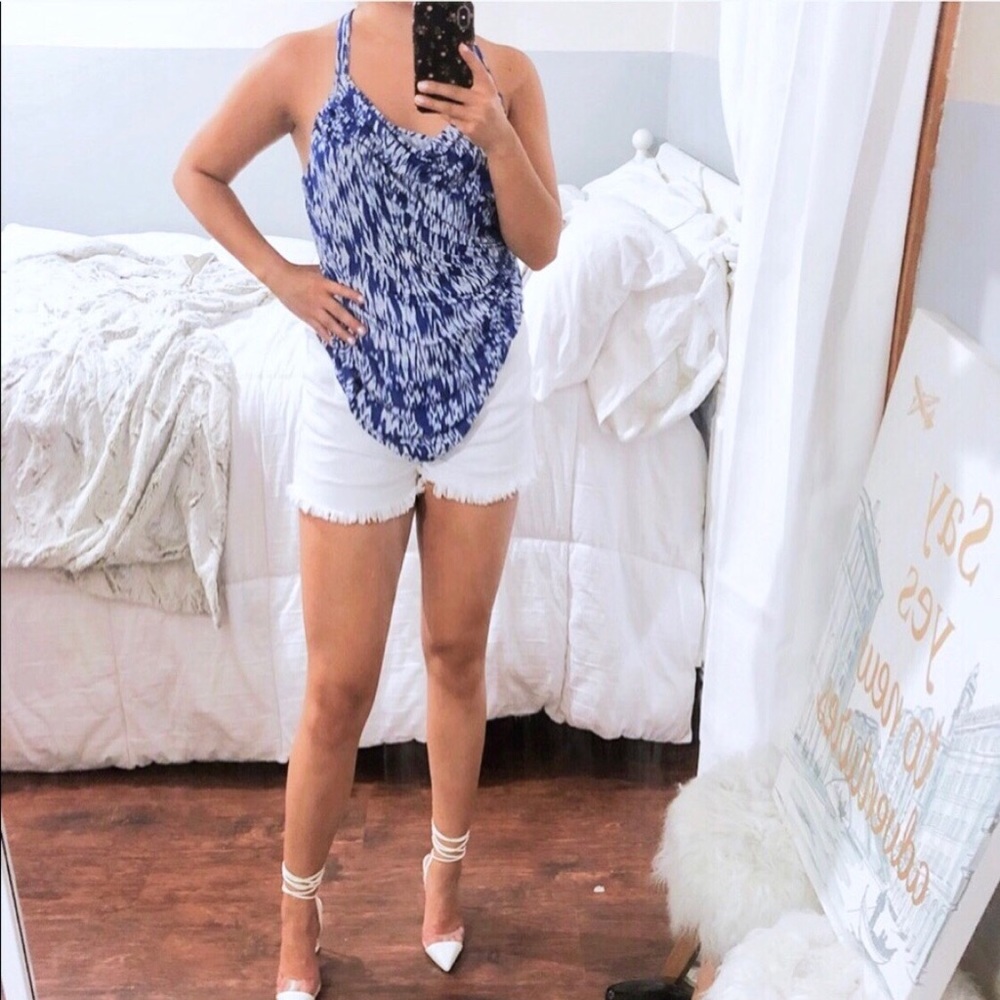 Banana Republic halter top shirt royal blue/white